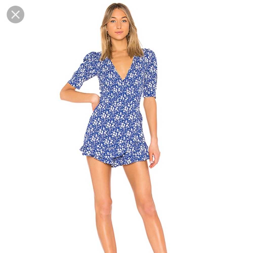 For Love and Lemons Zamirs Romper Blue